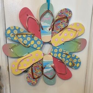 Colorful, made by hand, Flip Flop wreath